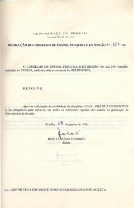 Resolução do Conselho de Ensino, Pesquisa e Extensão nº 0001/1996