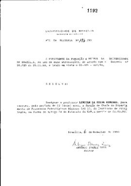 Ato da Reitoria nº 0186/1990