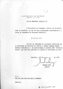 Ato da Reitoria nº 0265/1974