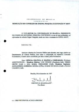 Resolução do Conselho de Ensino, Pesquisa e Extensão nº 0205/1997