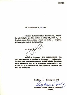 Ato da Reitoria nº 0167/1967