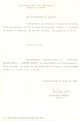 Ato da Reitoria nº 0025/1986