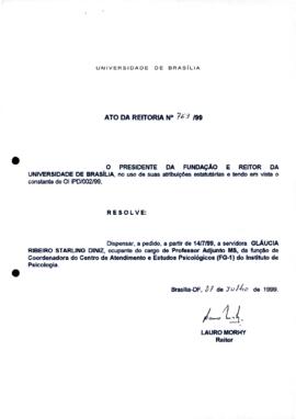 Ato da Reitoria nº 0763/1999