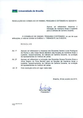 Resolução do Conselho de Ensino, Pesquisa e Extensão nº 0225/2015