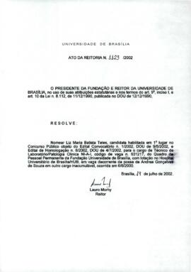 Ato da Reitoria nº 1123/2002