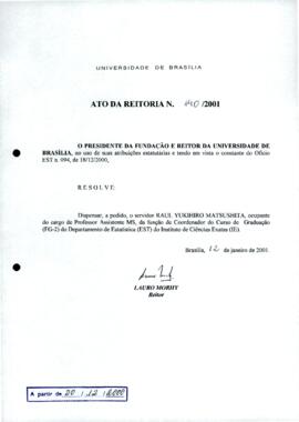 Ato da Reitoria nº 0140/2001