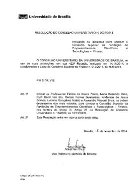 Resolução do Conselho Universitário nº 0037/2014