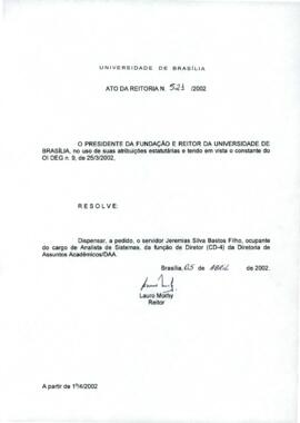 Ato da Reitoria nº 0521/2002