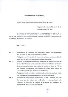 Resolução do Conselho Universitário nº 0023/2011