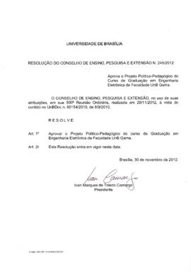 Resolução do Conselho de Ensino, Pesquisa e Extensão nº 0245/2012