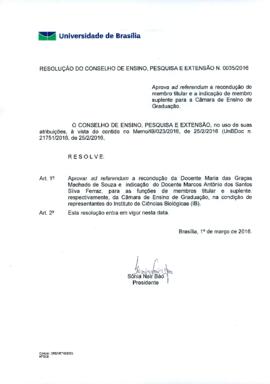 Resolução do Conselho de Ensino, Pesquisa e Extensão nº 0035/2016