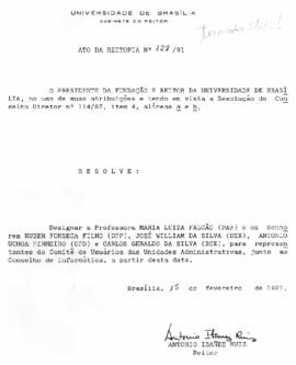 Ato da Reitoria nº 0128/1991