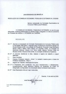 Resolução do Conselho de Ensino, Pesquisa e Extensão nº 0219/2009