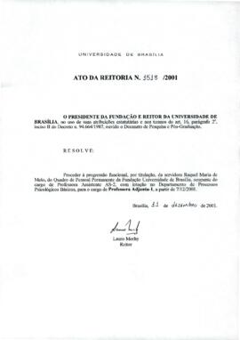 Ato da Reitoria nº 1518/2001