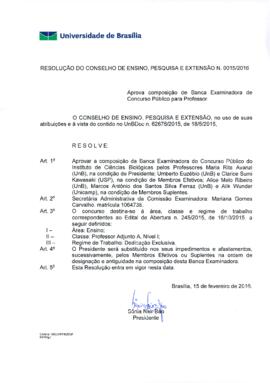 Resolução do Conselho de Ensino, Pesquisa e Extensão Nº 0015/2016