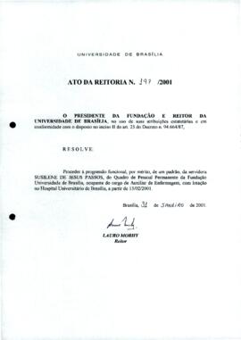 Ato da Reitoria nº 0197/2001