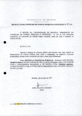 Resolução do Conselho de Ensino, Pesquisa e Extensão nº 0089/1997