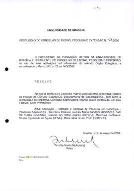 Resolução do Conselho de Ensino, Pesquisa e Extensão nº 0058/2006