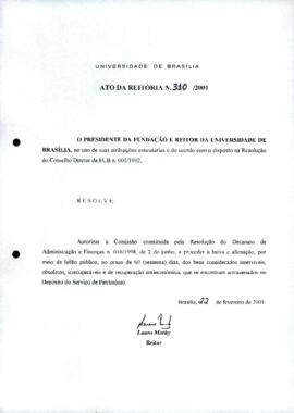 Ato da Reitoria nº 0310/2001