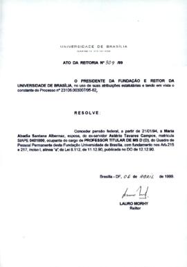 Ato da Reitoria nº 0309/1999