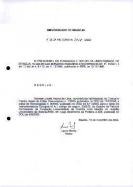 Ato da Reitoria nº 2518/2003