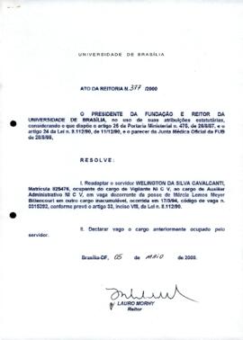 Ato da Reitoria nº 0377/2000