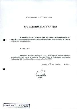 Ato da Reitoria nº 0543/2001