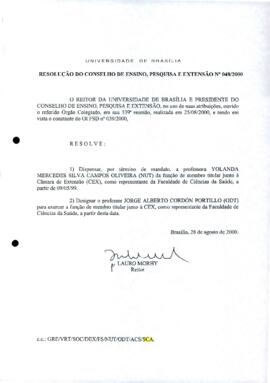 Resolução do Conselho de Ensino, Pesquisa e Extensão nº 0048/2000