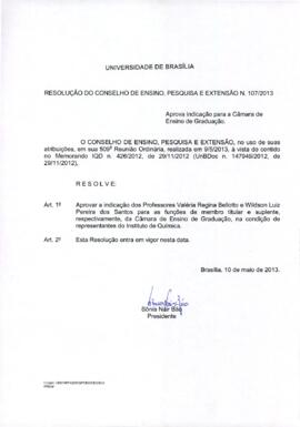 Resolução do Conselho de Ensino, Pesquisa e Extensão nº 0107/2013