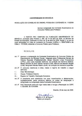 Resolução do Conselho de Ensino, Pesquisa e Extensão nº 0110/2008