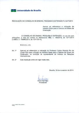 Resolução do Conselho de Ensino, Pesquisa e Extensão nº 0247/2014