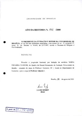 Ato da Reitoria nº 0751/2000