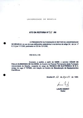 Ato da Reitoria nº 0810/1999