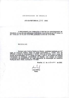 Ato da Reitoria nº 1392/2002