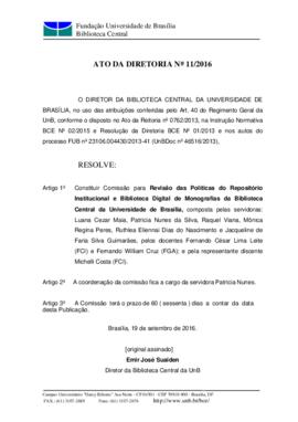 Ato da Diretoria 0011/2016