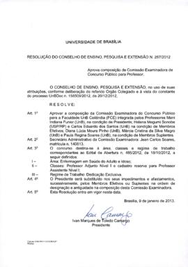 Resolução do Conselho de Ensino, Pesquisa e Extensão nº 0267/2012