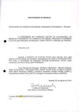 Resolução do Conselho de Ensino, Pesquisa e Extensão nº 0093/2004