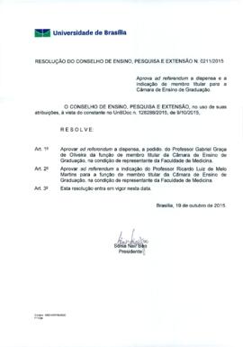 Resolução do Conselho de Ensino, Pesquisa e Extensão nº 0211/2015