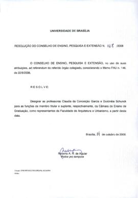 Resolução do Conselho de Ensino, Pesquisa e Extensão nº 0168/2008