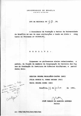 Ato da Reitoria nº 0097/1981