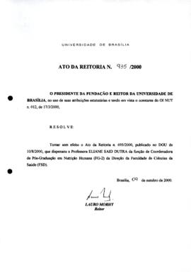 Ato da Reitoria nº 0935/2000