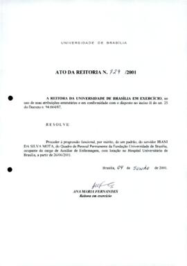 Ato da Reitoria nº 0729/2001