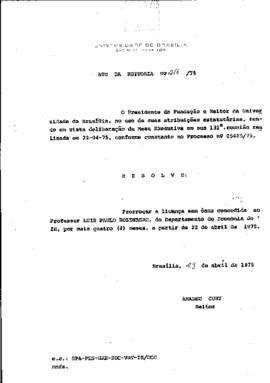 Ato da Reitoria nº 0216/1975