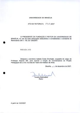 Ato da Reitoria nº 1708/2007