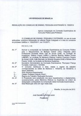 Resolução do Conselho de Ensino, Pesquisa e Extensão nº 0159/2012