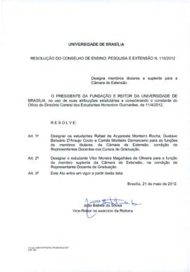 Resolução do Conselho de Ensino, Pesquisa e Extensão nº 0110/2012