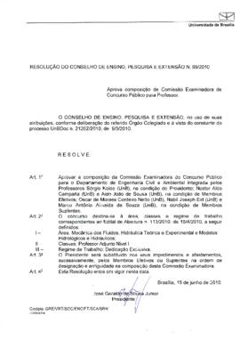 Resolução do Conselho de Ensino, Pesquisa e Extensão nº 0089/2010