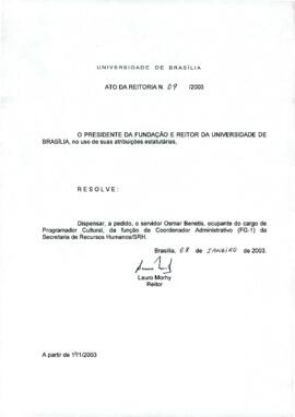 Ato da Reitoria nº 0009/2003