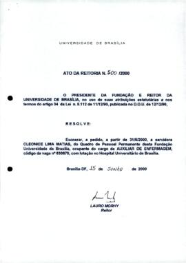 Ato da Reitoria nº 0500/2000