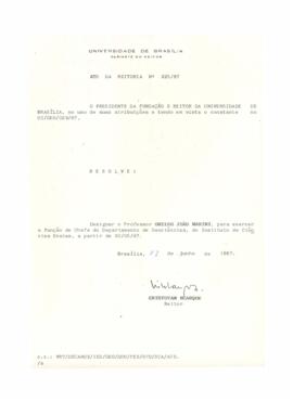 Ato da Reitoria nº 0225/1987